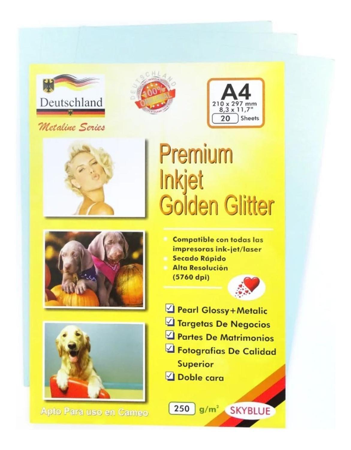 Papel Premiun Pearl Glossy + Metalic Glitter 250grs A4-2