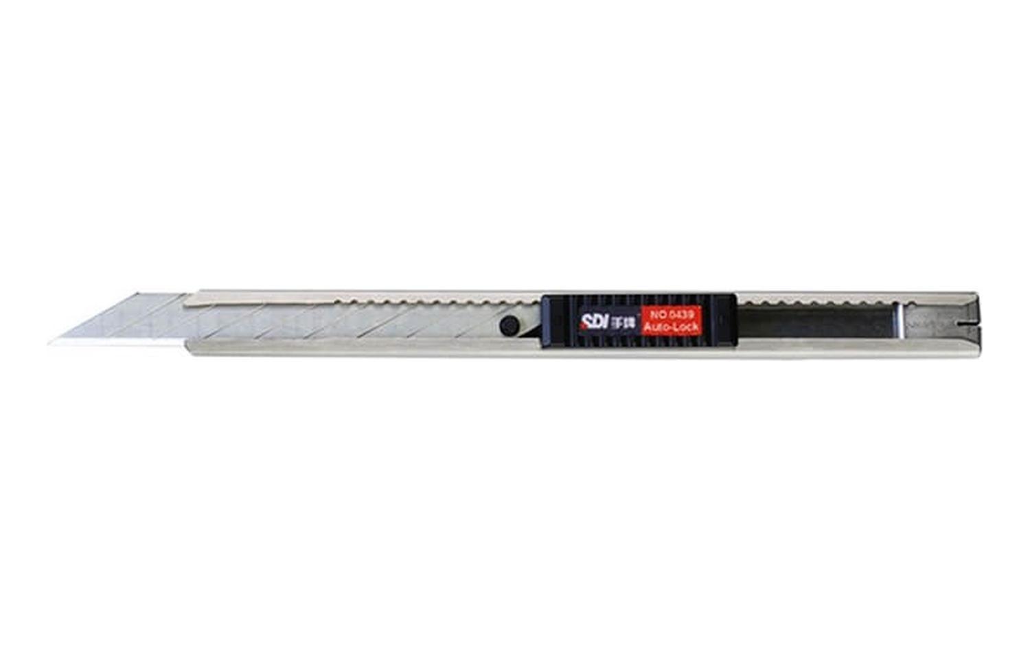 Cuchillo Cartonero 9mm Metálico Angulo 30° Seguro Automatico-0