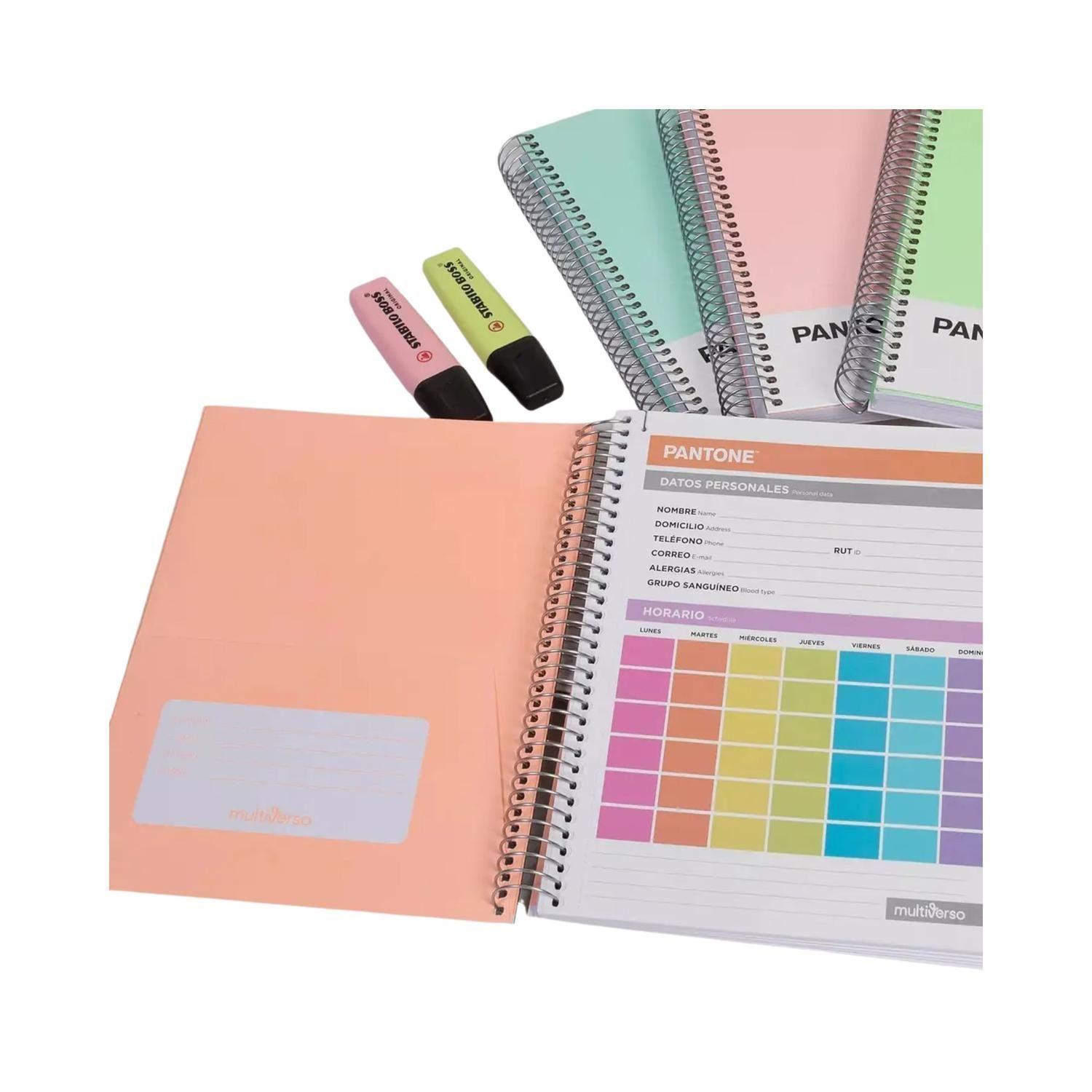 Cuaderno Medio Oficio 17x21 2cm 150 Hojas Pantone-7