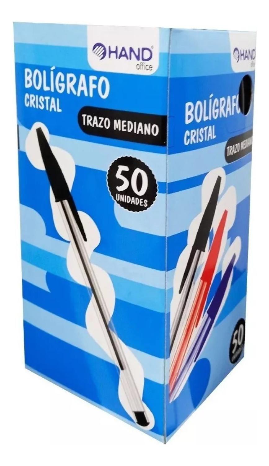 Caja Lapiz Pasta, Bolígrafos Plastico Transparente 50 Unid.-0