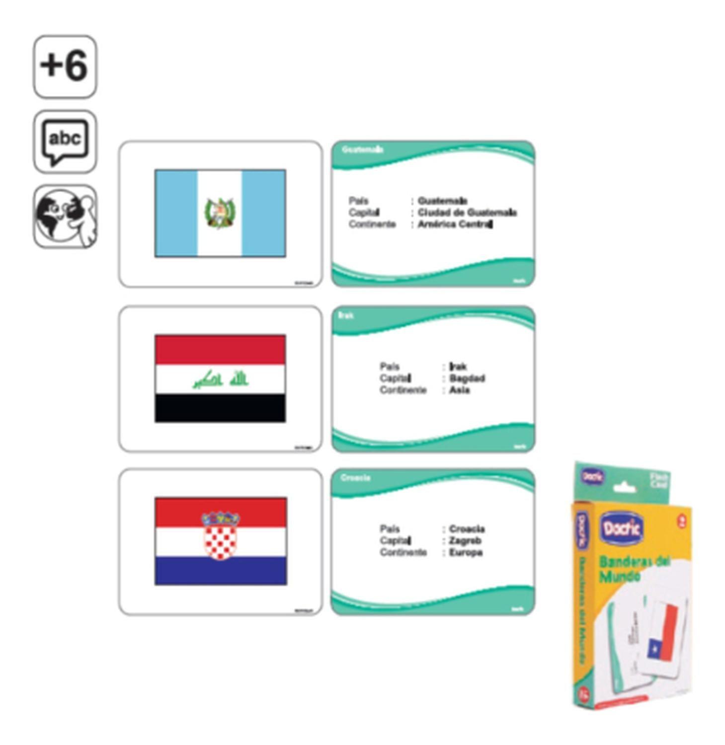 Láminas Didácticas, Flash Card Banderas Del Mundo. Dactic-2