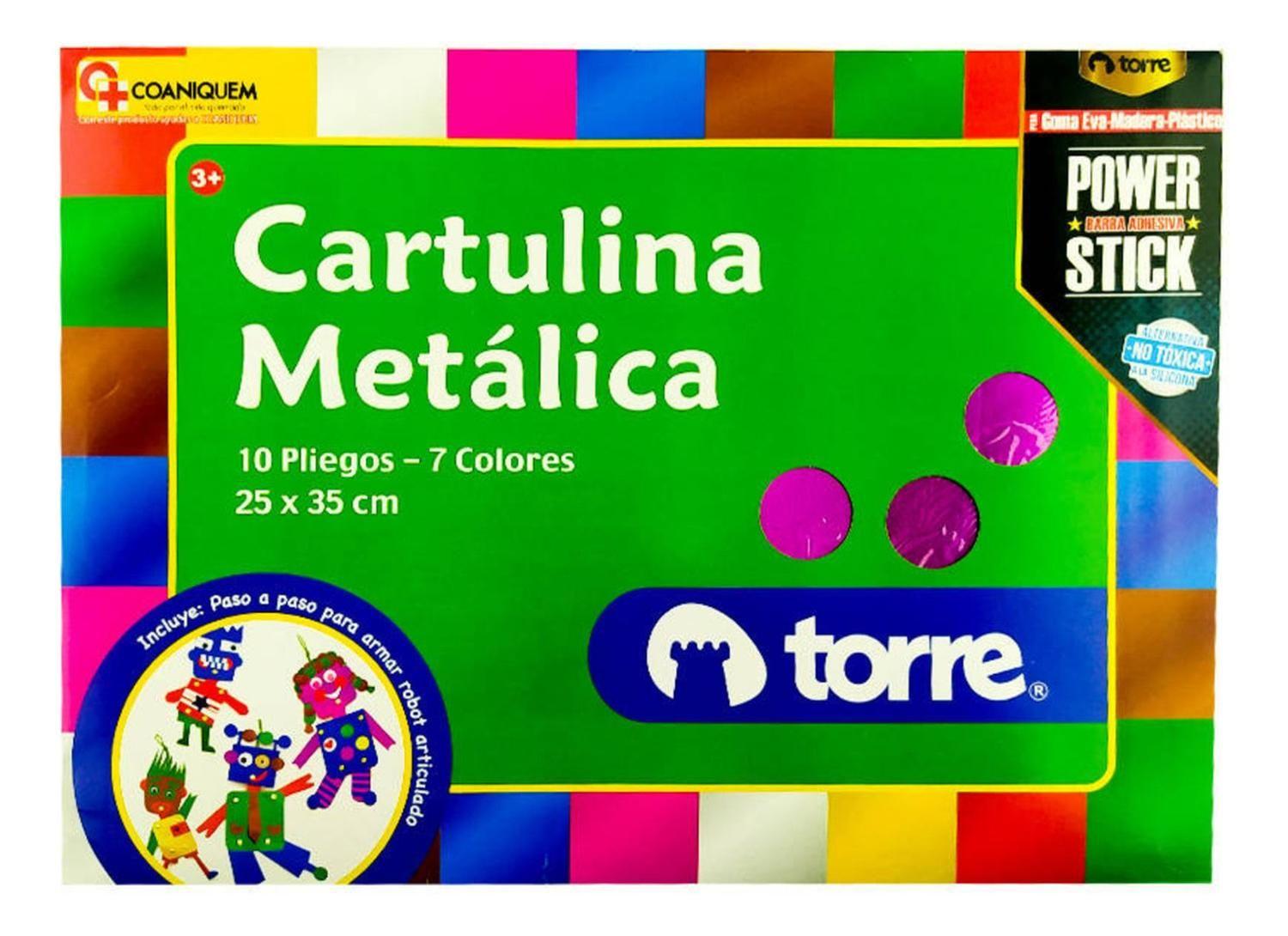Bolson Cartulina Metalica 7 Colores 10 Pliegos. Torre Imagia-0