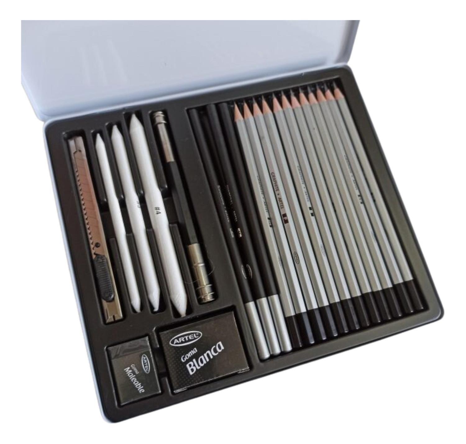 Set De Lápices Graduados Para Croquis Y Esbozo 22 Unid Artel-2