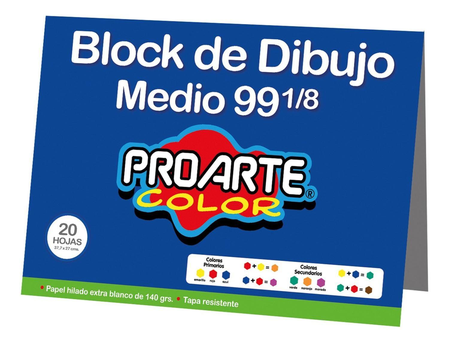Bloc De Dibujo N° 99 1/8 20 Hojas. Proarte-0