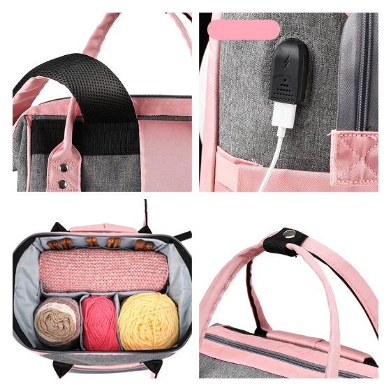 Mochila Rosa Para Tejedoras -3