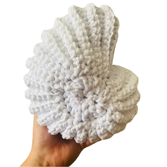 Caracola tejida en trapillo 25cmx25cm-3