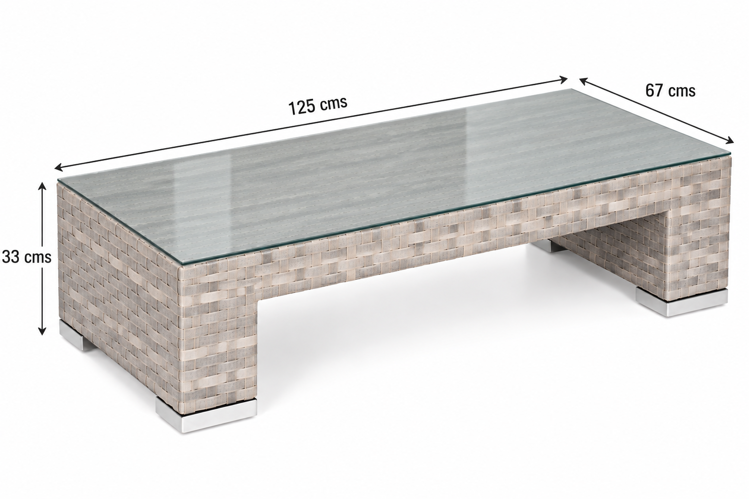 Mesa de centro Terraza color Gris 125x67 cms-2