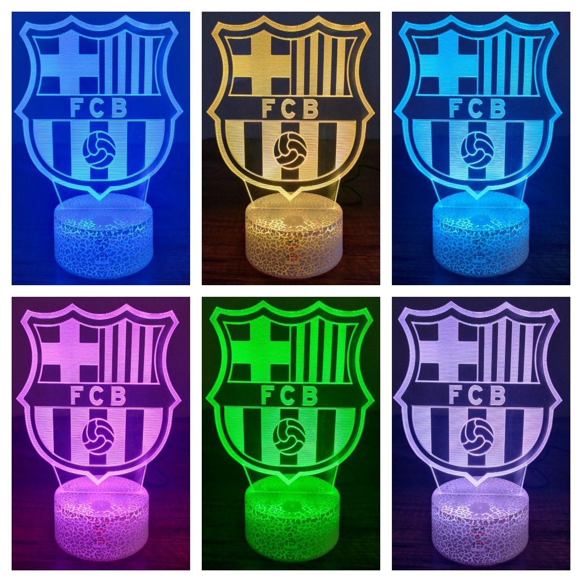 Lámpara ilusión 3D Barcelona España 7 Colores Led-1