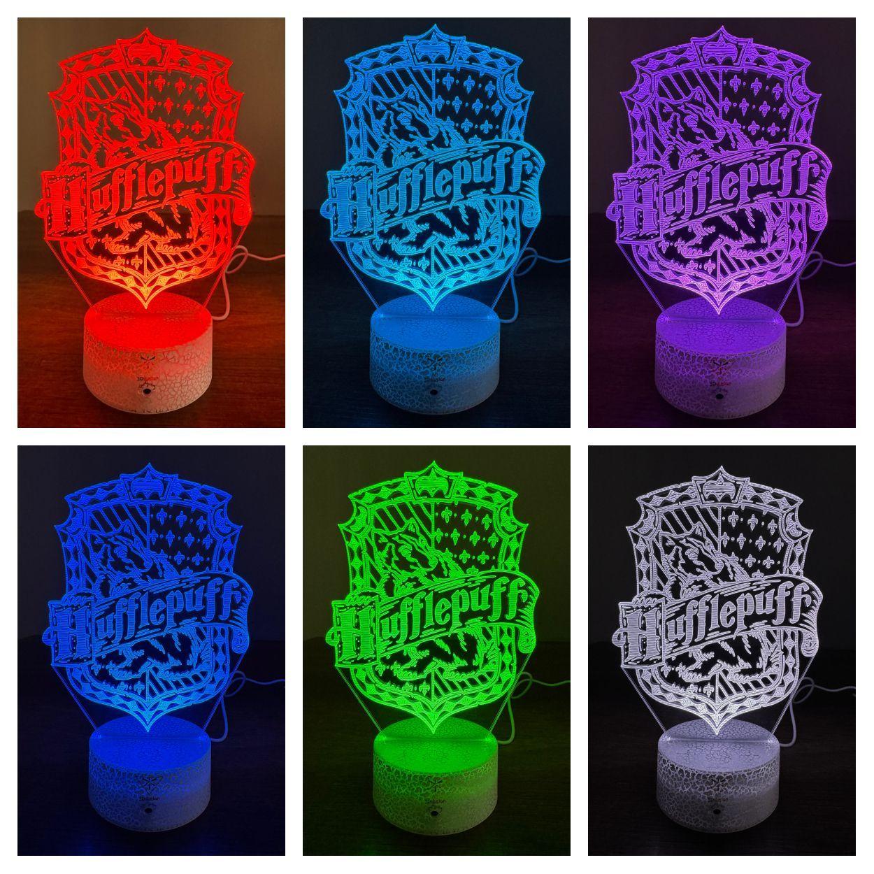 Lámpara ilusión 3D De Casas De Harry Potter 7 Colores Led Integrados-1