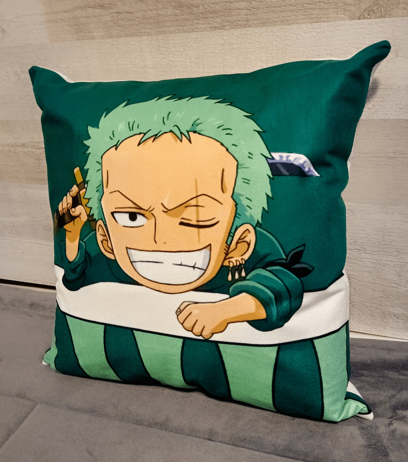 Cojín Felpa 45x45 cm De Mugiwara Mini Zoro Roronoa Extra Suave -2