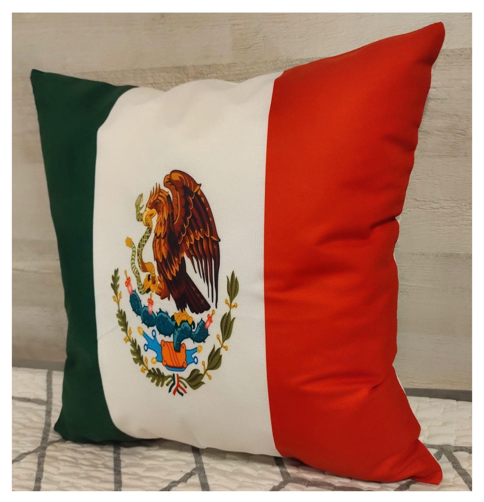 Cojín Felpa 45x45 cm Extra Suave De La Bandera De México -2