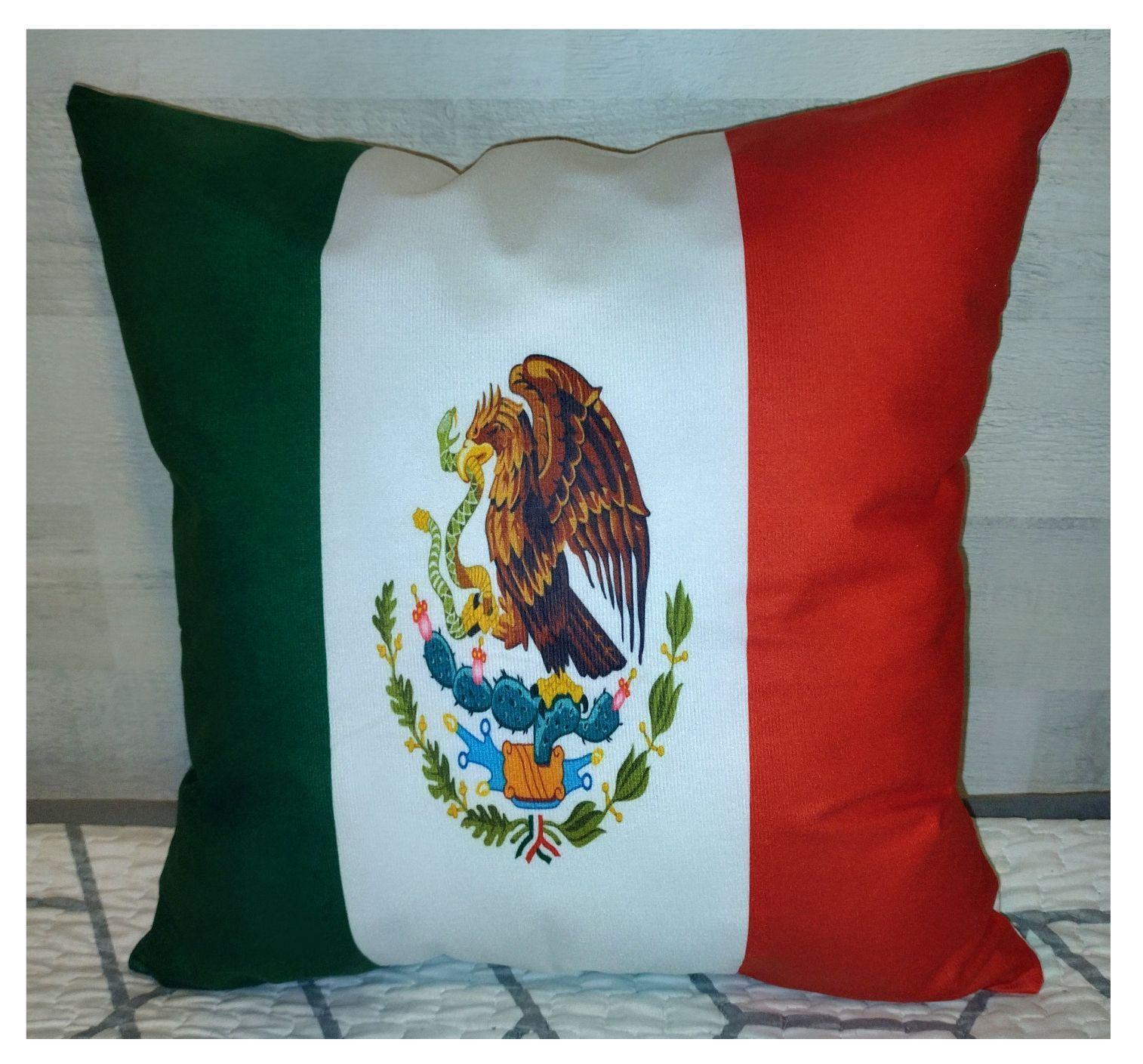 Cojín Felpa 45x45 cm Extra Suave De La Bandera De México -3