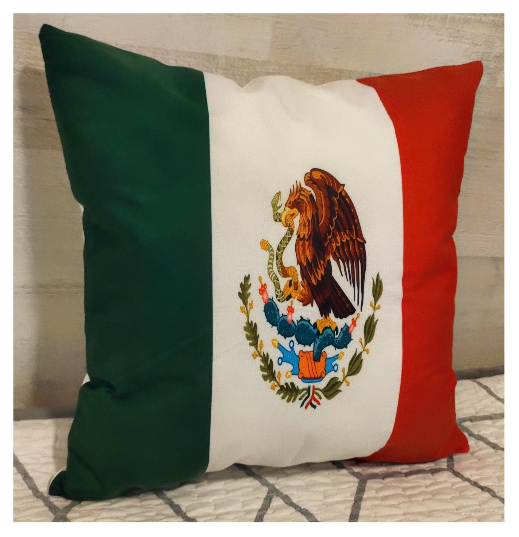 Cojín Felpa 45x45 cm Extra Suave De La Bandera De México -4