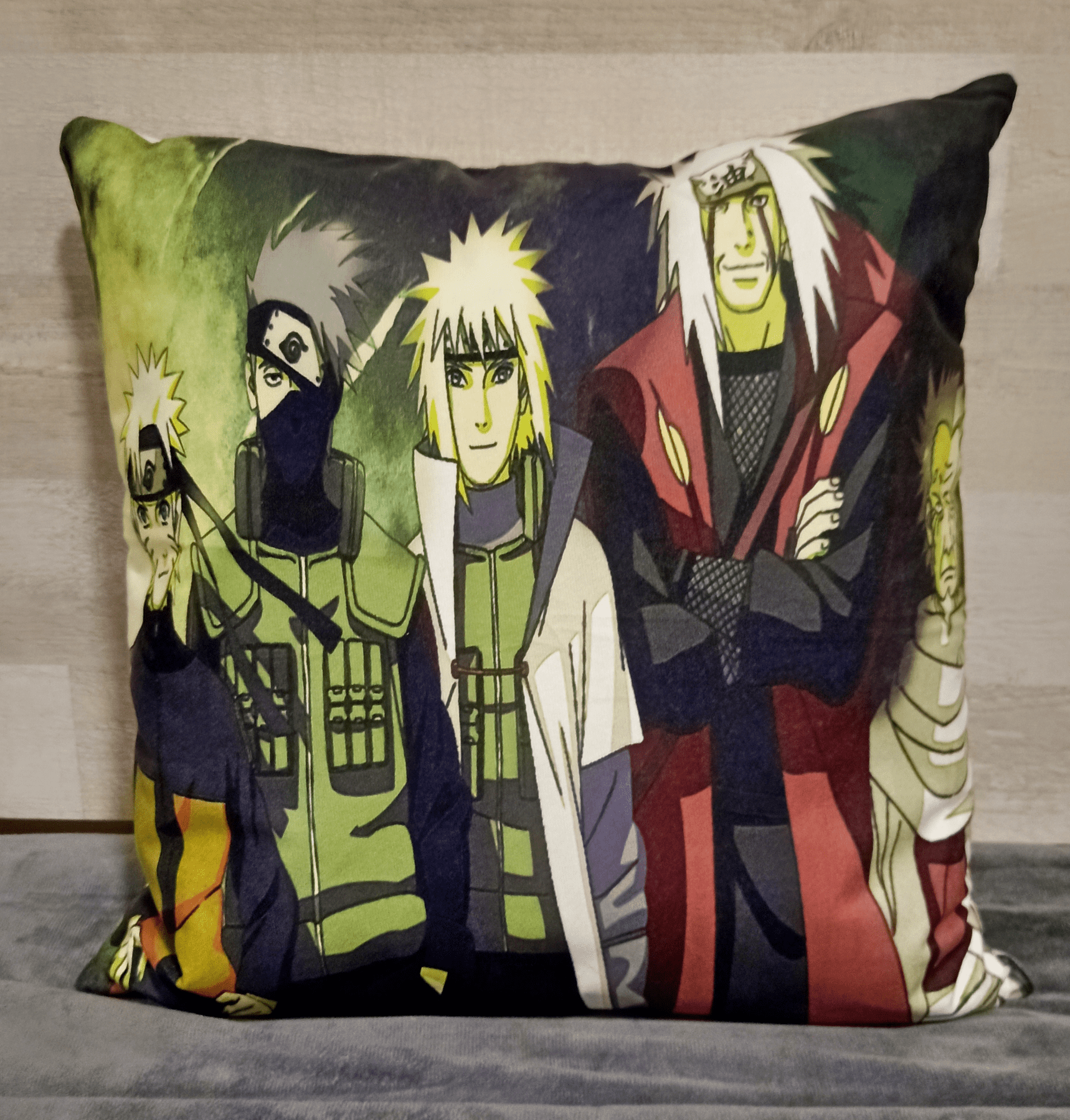 Cojín Felpa 45x45 cm Minato Kakashi Jiraiya Extra Suave Narut-2