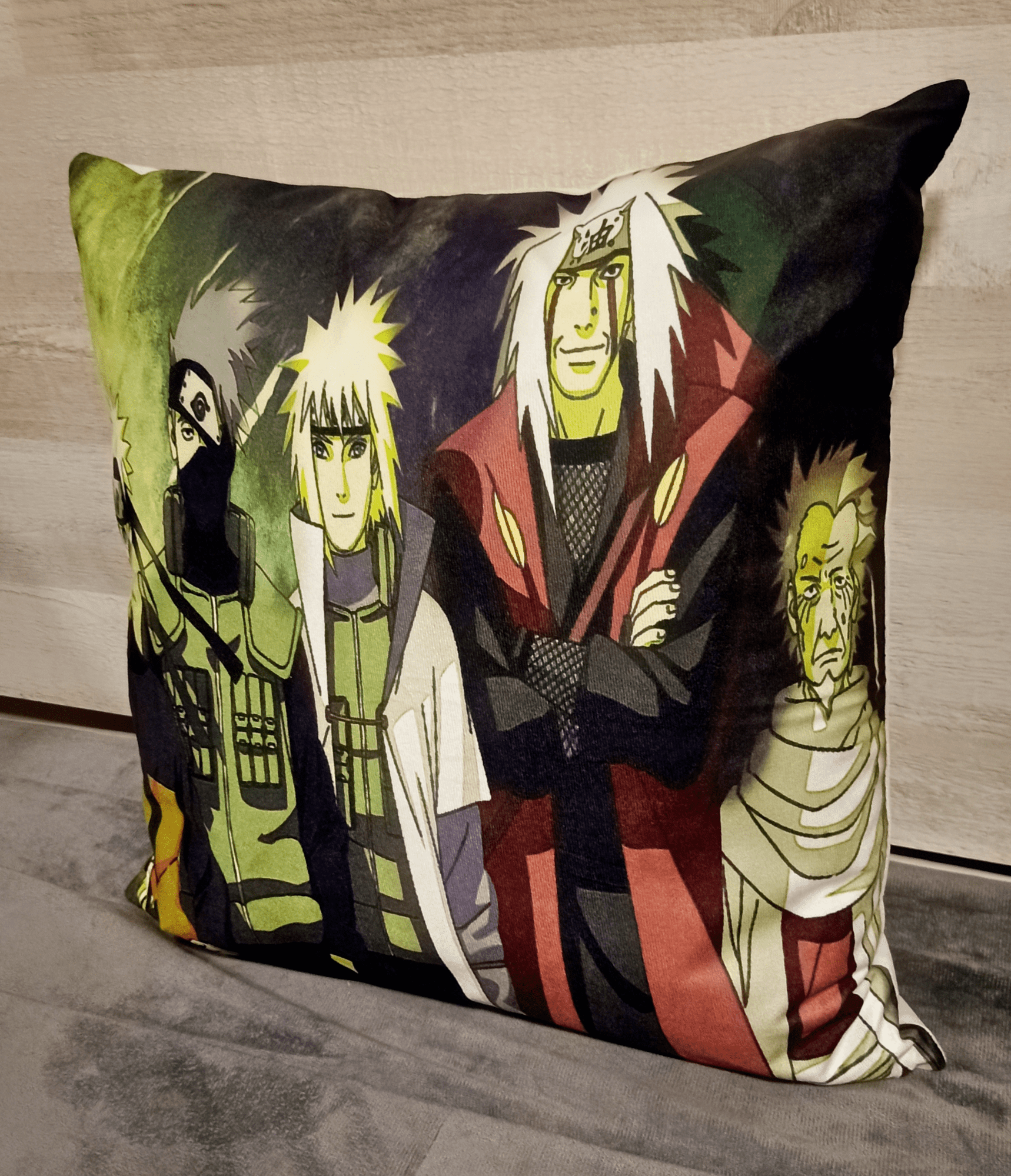 Cojín Felpa 45x45 cm Minato Kakashi Jiraiya Extra Suave Narut-3