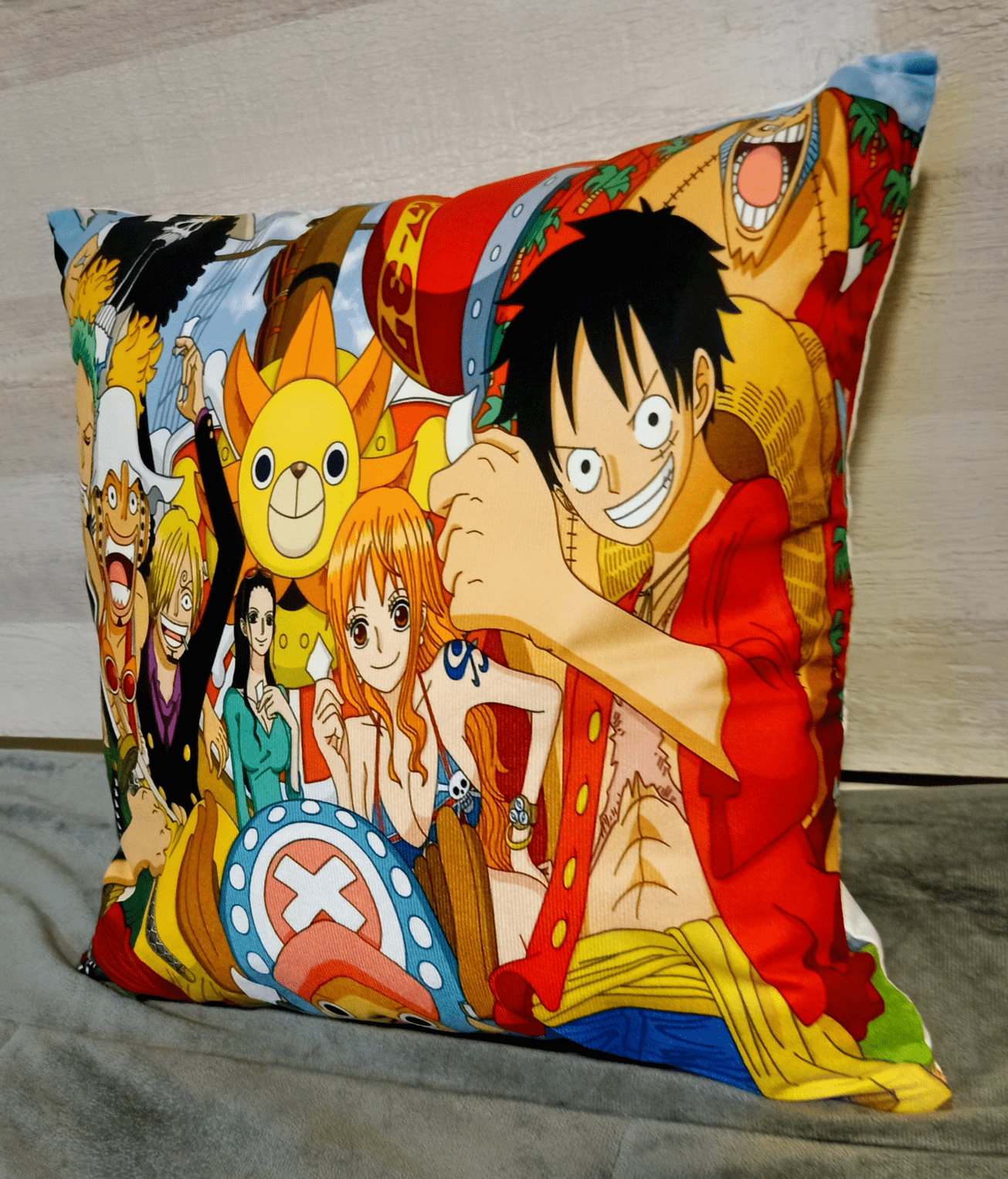 Cojín Felpa 45x45 cm De Mugiwaras Luffy Nami Usopp Zoro Extra Suave -1