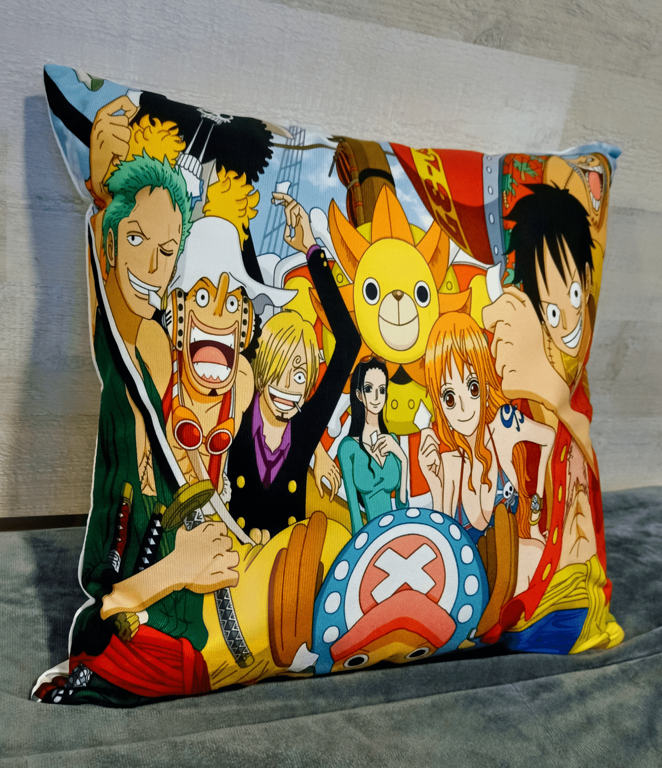 Cojín Felpa 45x45 cm De Mugiwaras Luffy Nami Usopp Zoro Extra Suave -2