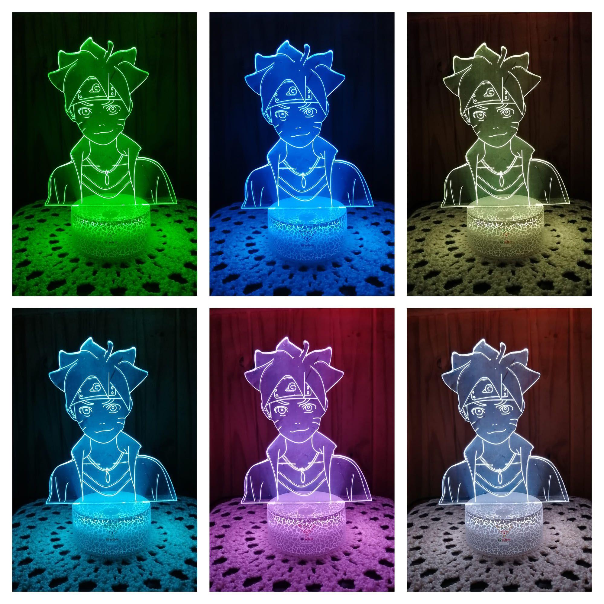 Lámpara ilusión 3D Boruto 7 Colores Led-1