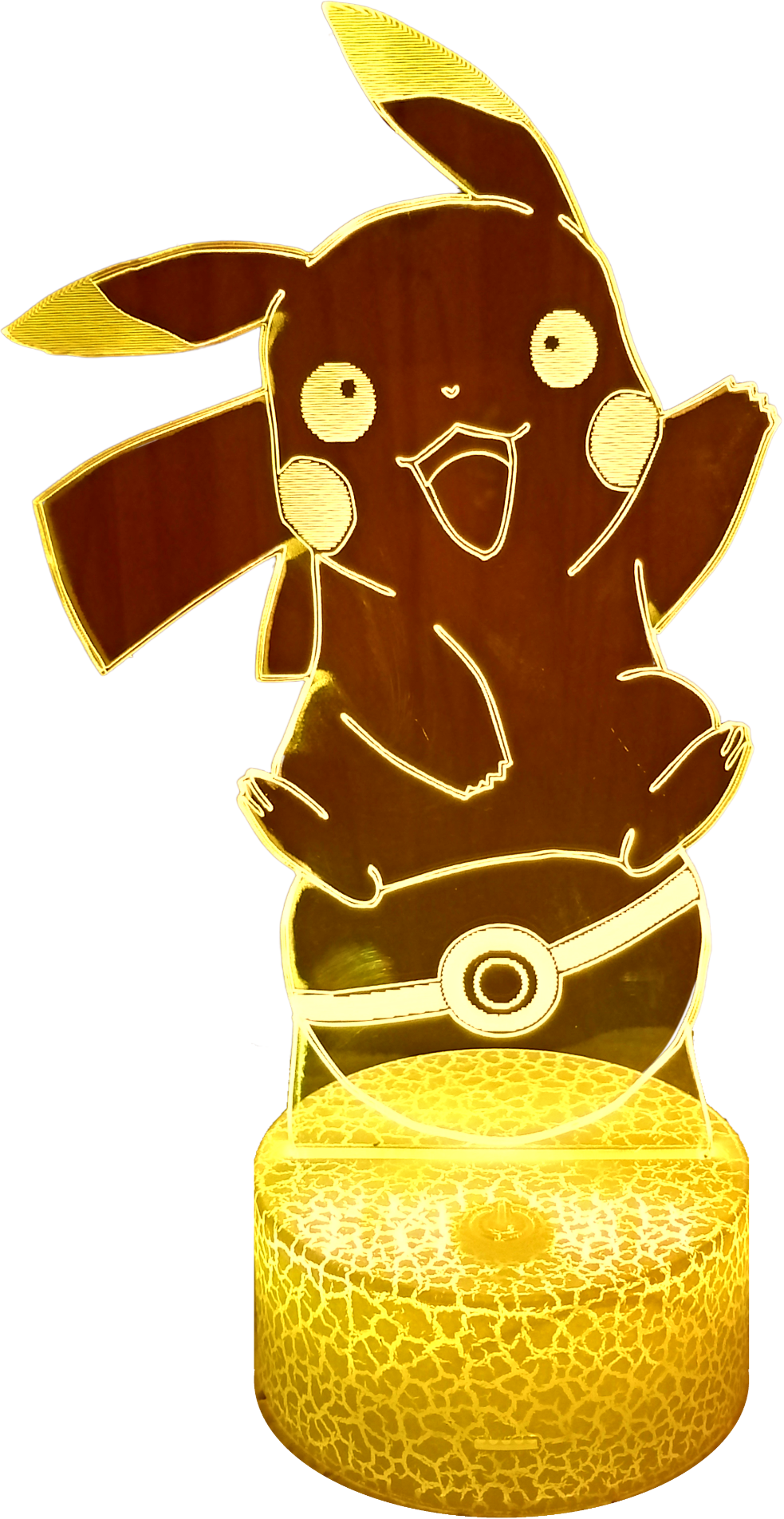 Lámpara ilusión 3D De Pikachu Pokebola 7 Colores Led-0