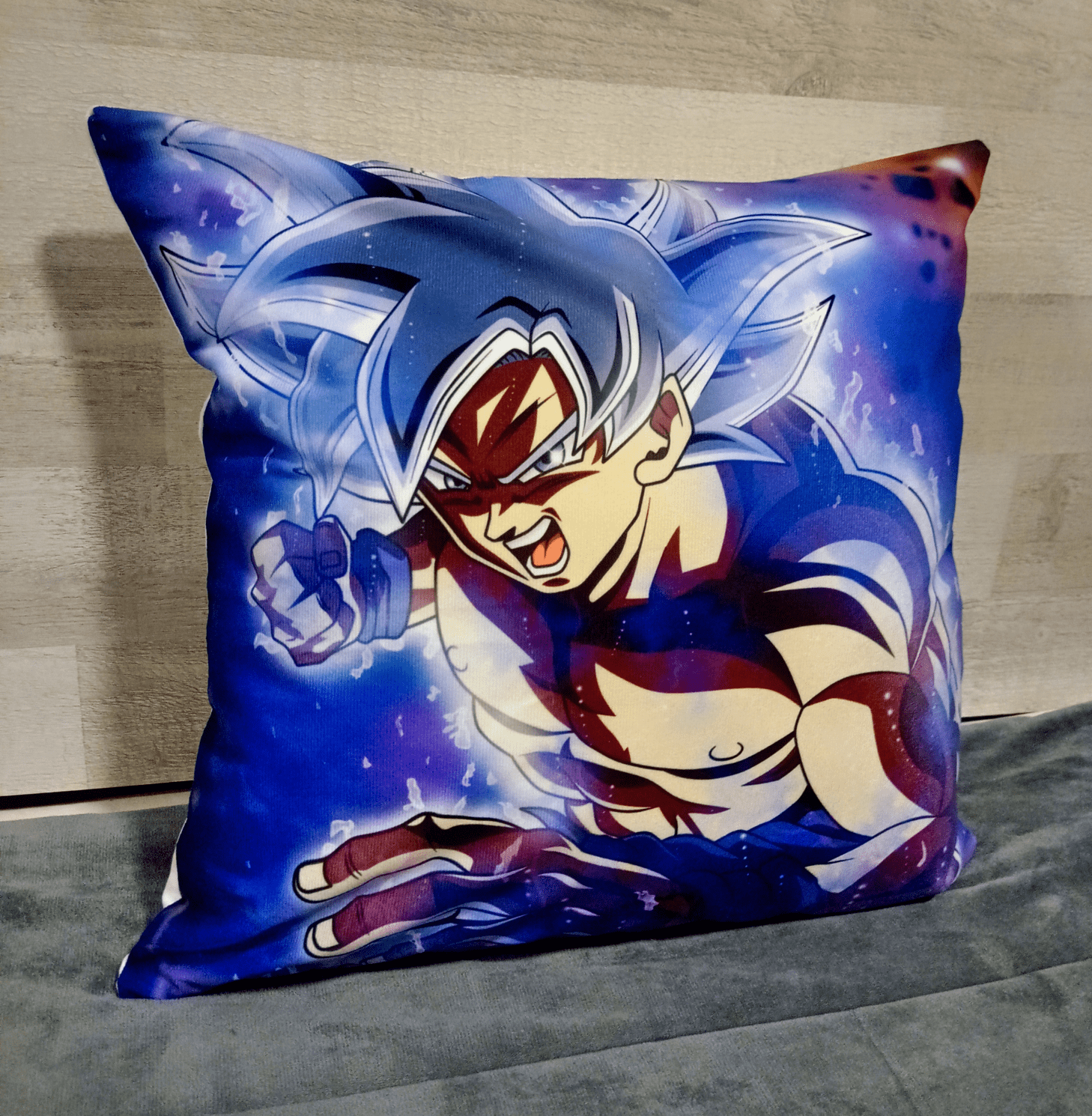 Cojín Felpa 45x45 cm Goku Ultra Instinto Pelea Extra Suave -3