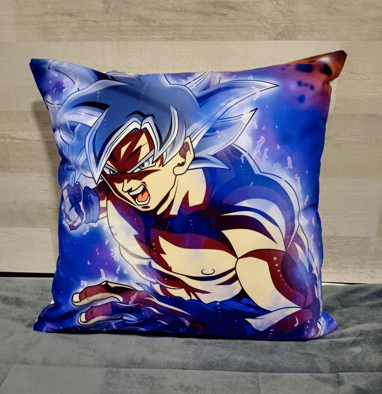 Cojín Felpa 45x45 cm Goku Ultra Instinto Pelea Extra Suave -2