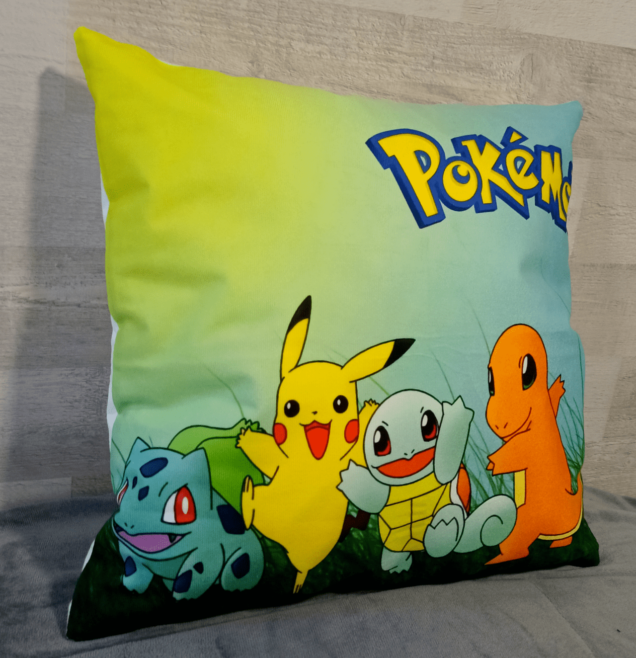 Cojín Felpa 45x45 cm De Pikachu Charmander Bulbasaur Squirtle-1
