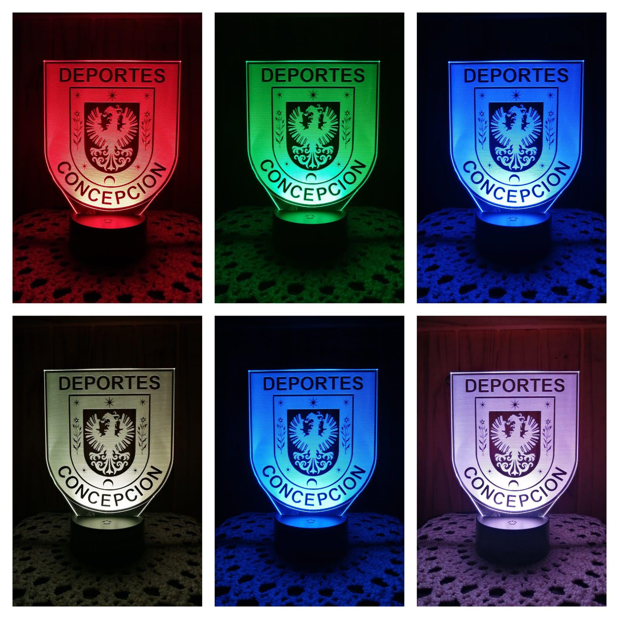 Lámpara ilusión 3D Equipo Deportes Concepción 7 Colores Led-1