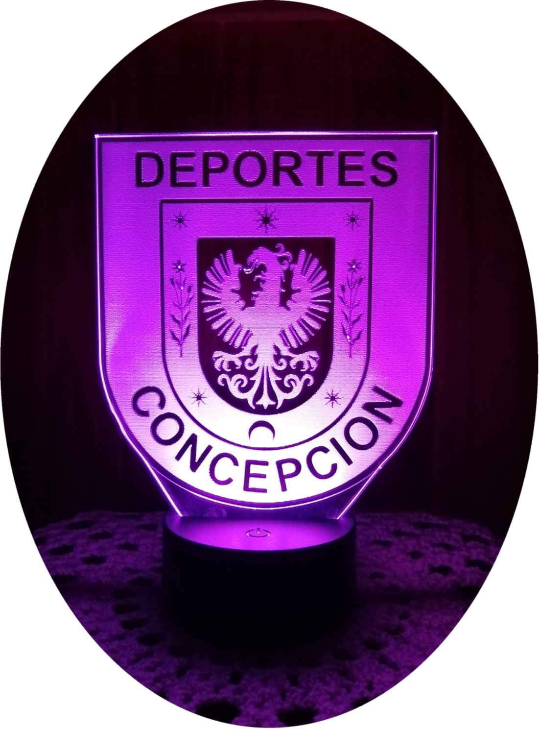 Lámpara ilusión 3D Equipo Deportes Concepción 7 Colores Led-0