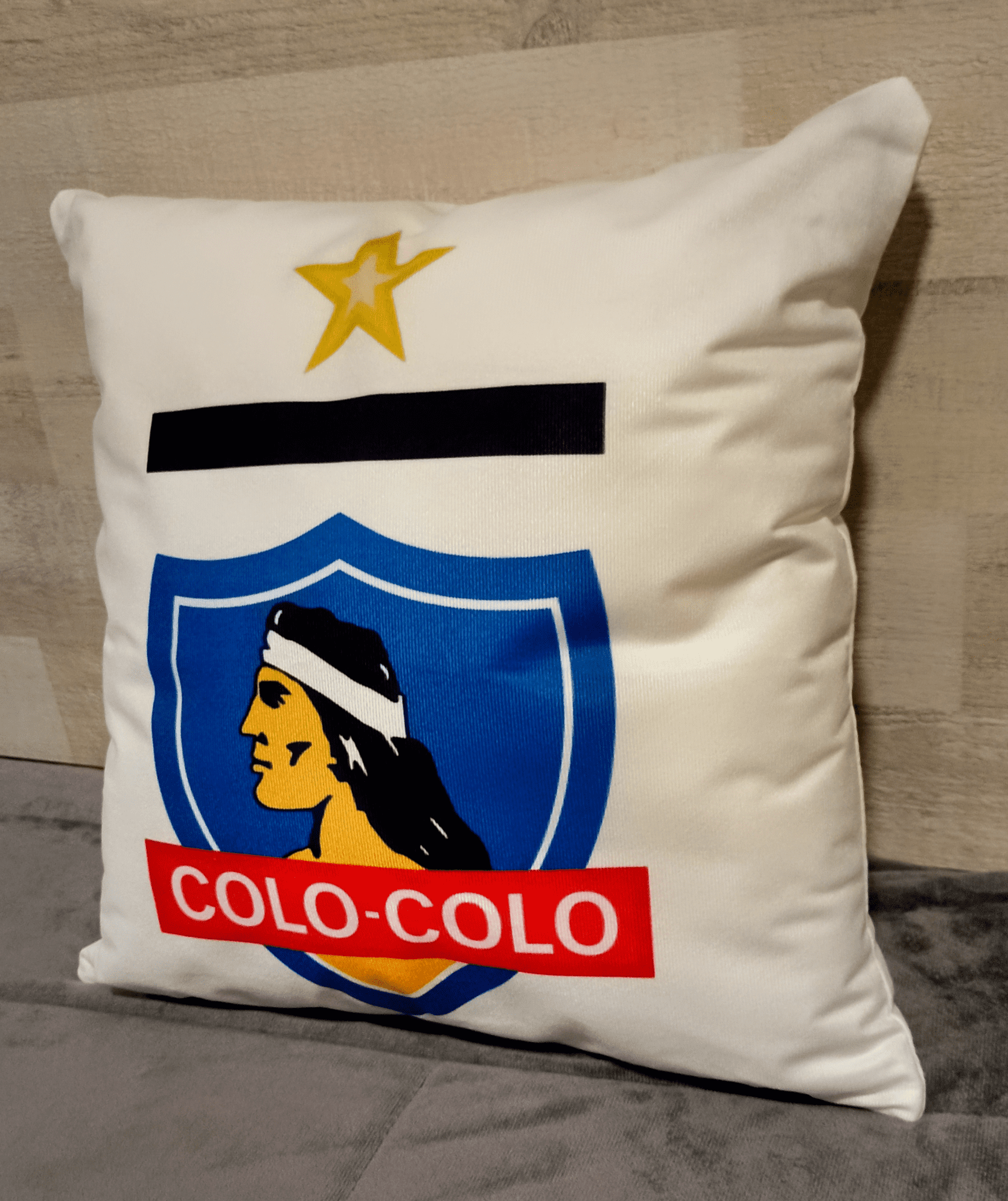 Cojín Felpa 45x45 cm Blanco y Negro Extra Suave -2