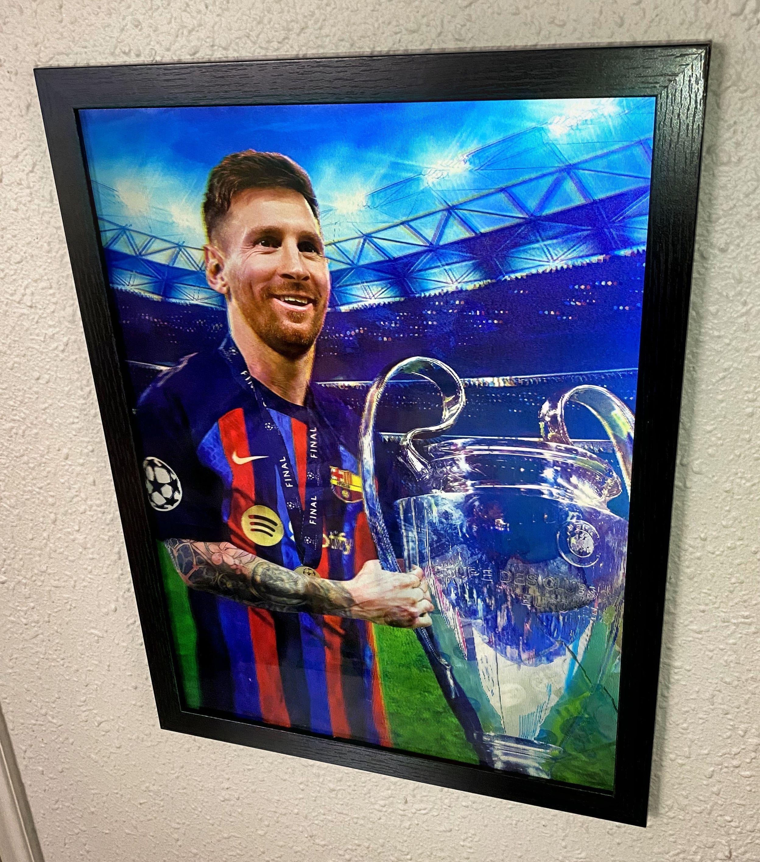 Cuadro Lenticular Lionel Messi 40x30 Cm 3 Imágenes En 1-1