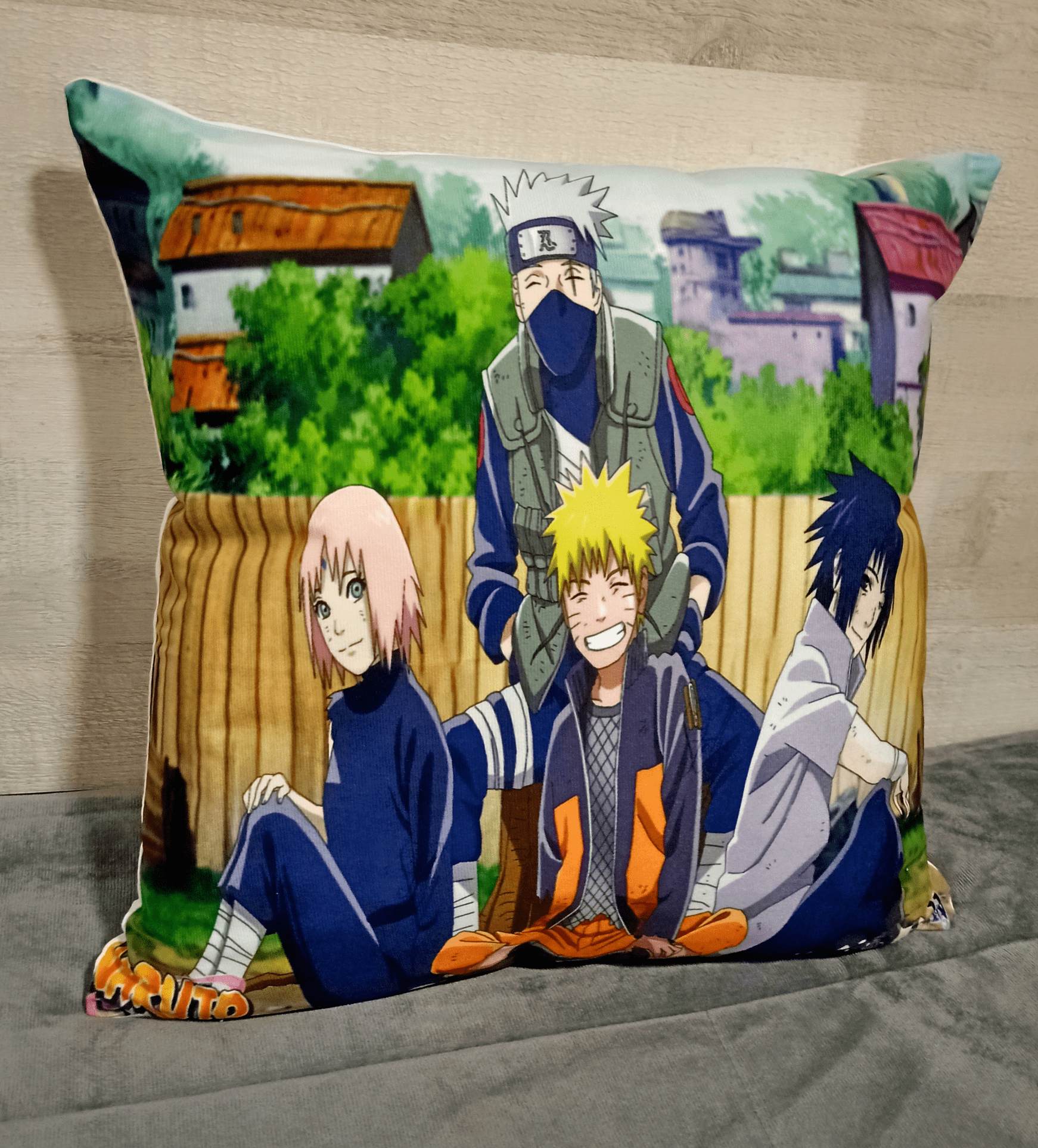 Cojín Felpa 45x45 cm Equipo 7 Sasuke Sakura Kakashi Extra Suave-2