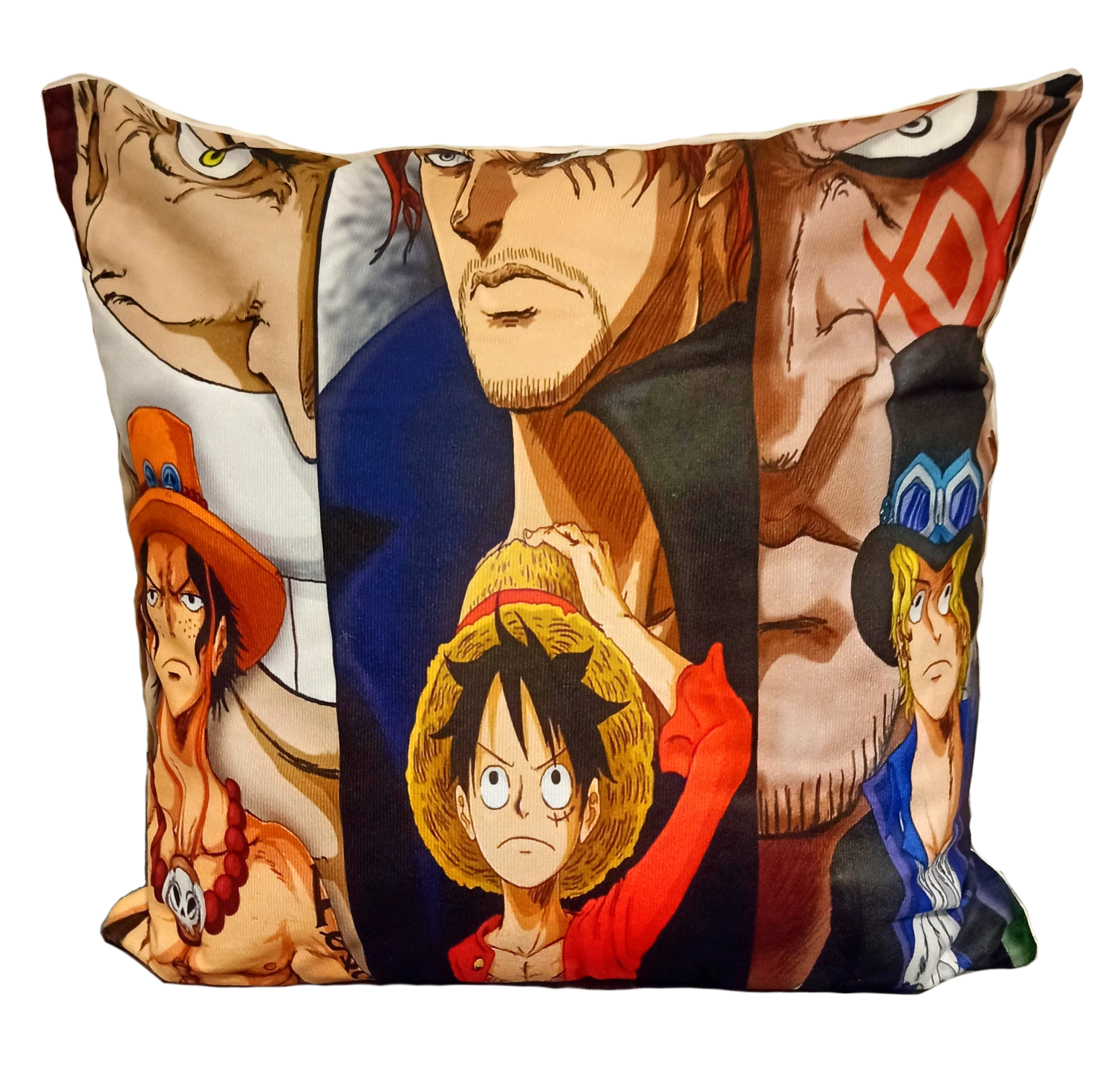 Cojín Felpa 45x45 cm De Luffy Sabo Ace Shanks Extra Suave -0