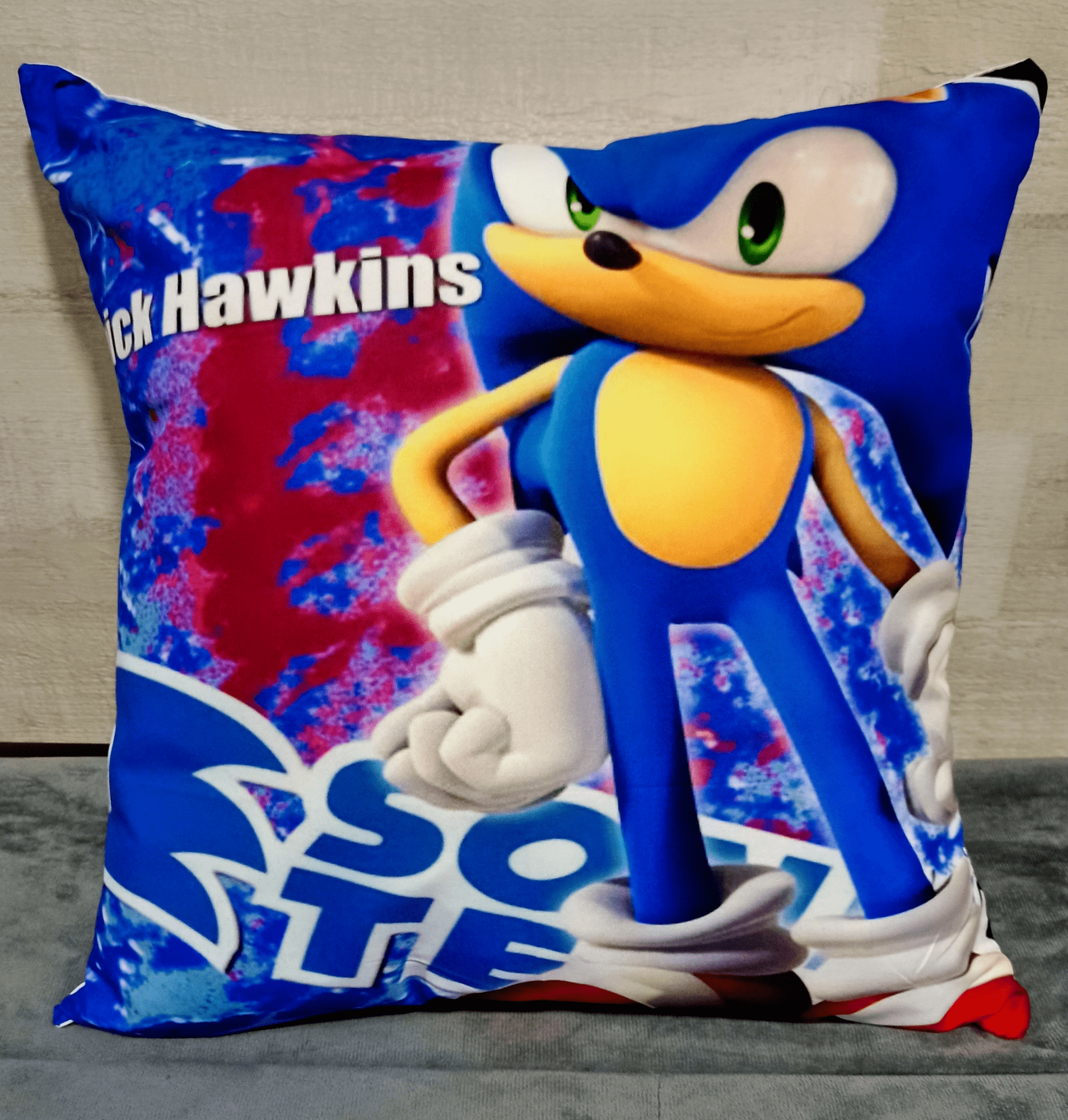 Cojín Felpa 45x45 cm Erizo Azul Soni Extra Suave -3