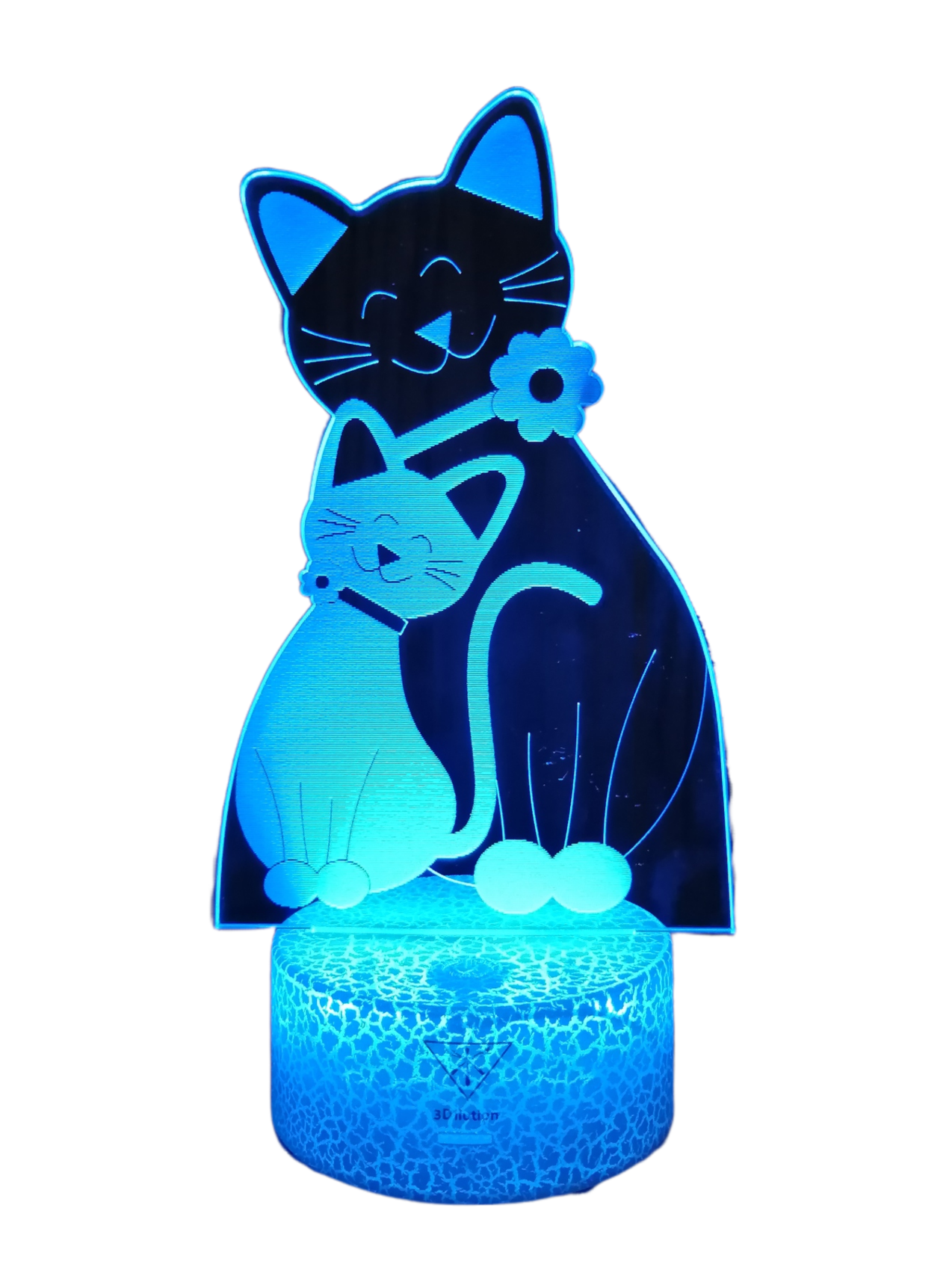 Lámpara ilusión 3D Animal Gato Gatito 7 Colores Led Cat-0