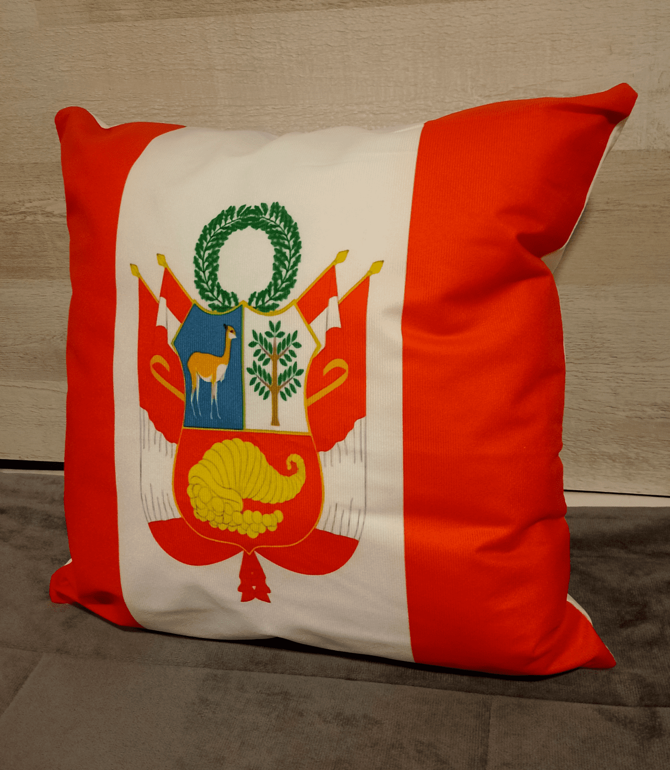 Cojín Felpa 45x45 cm De La Bandera Del Perú Extra Suave -2
