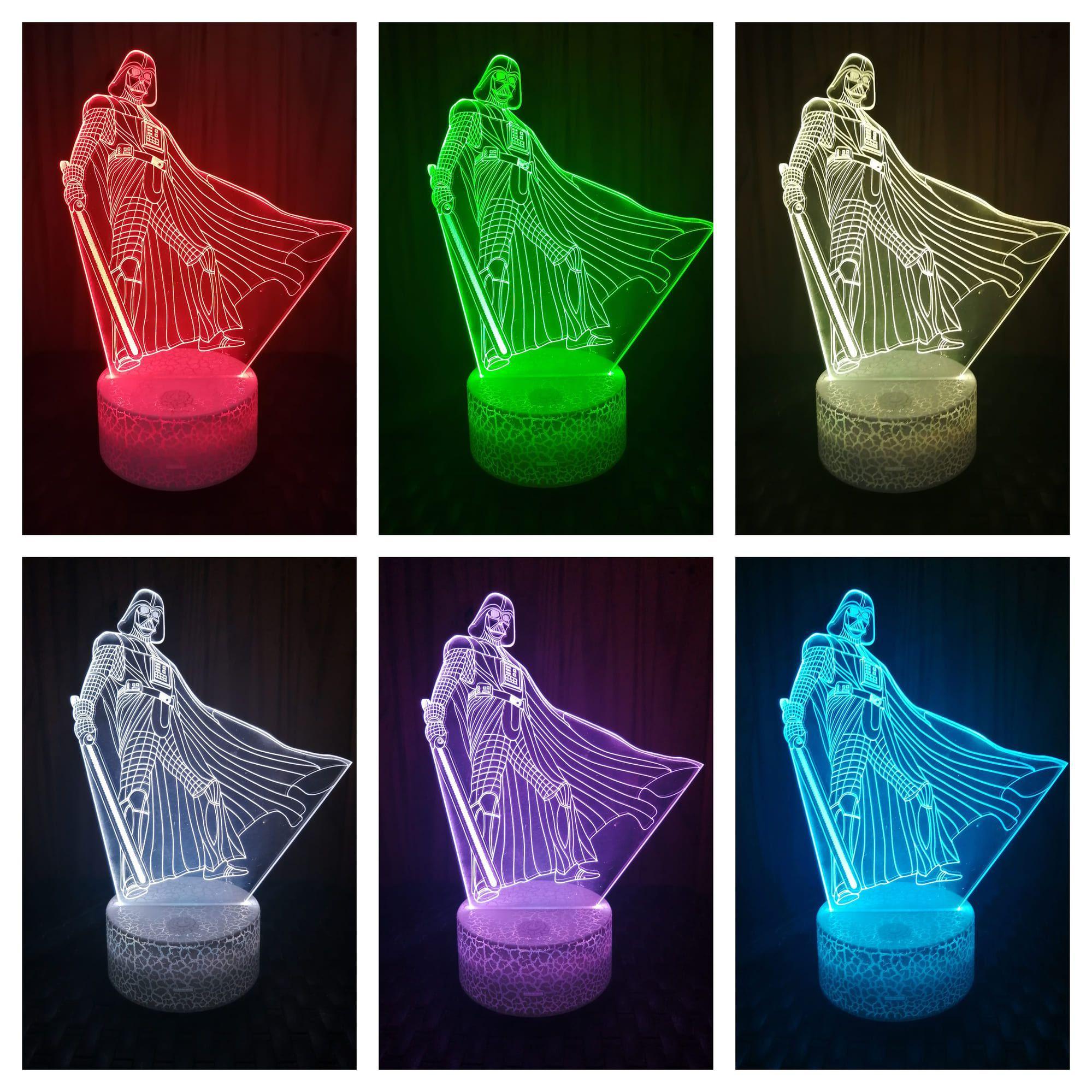 Lámpara ilusión 3D Darth Vader 7 Colores Led-1