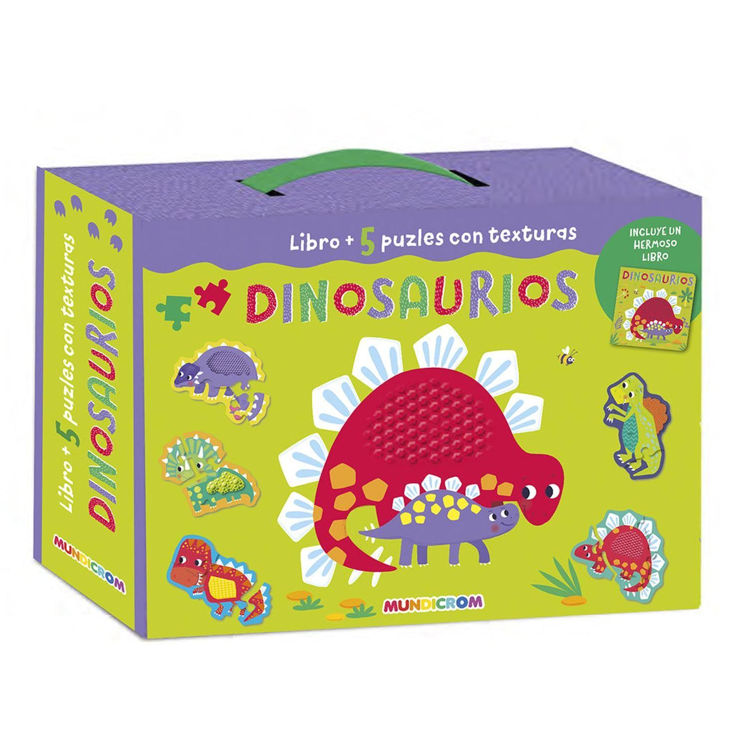 LIBRO + 5 PUZLES CON TEXTURA DINOSAURIOS-0