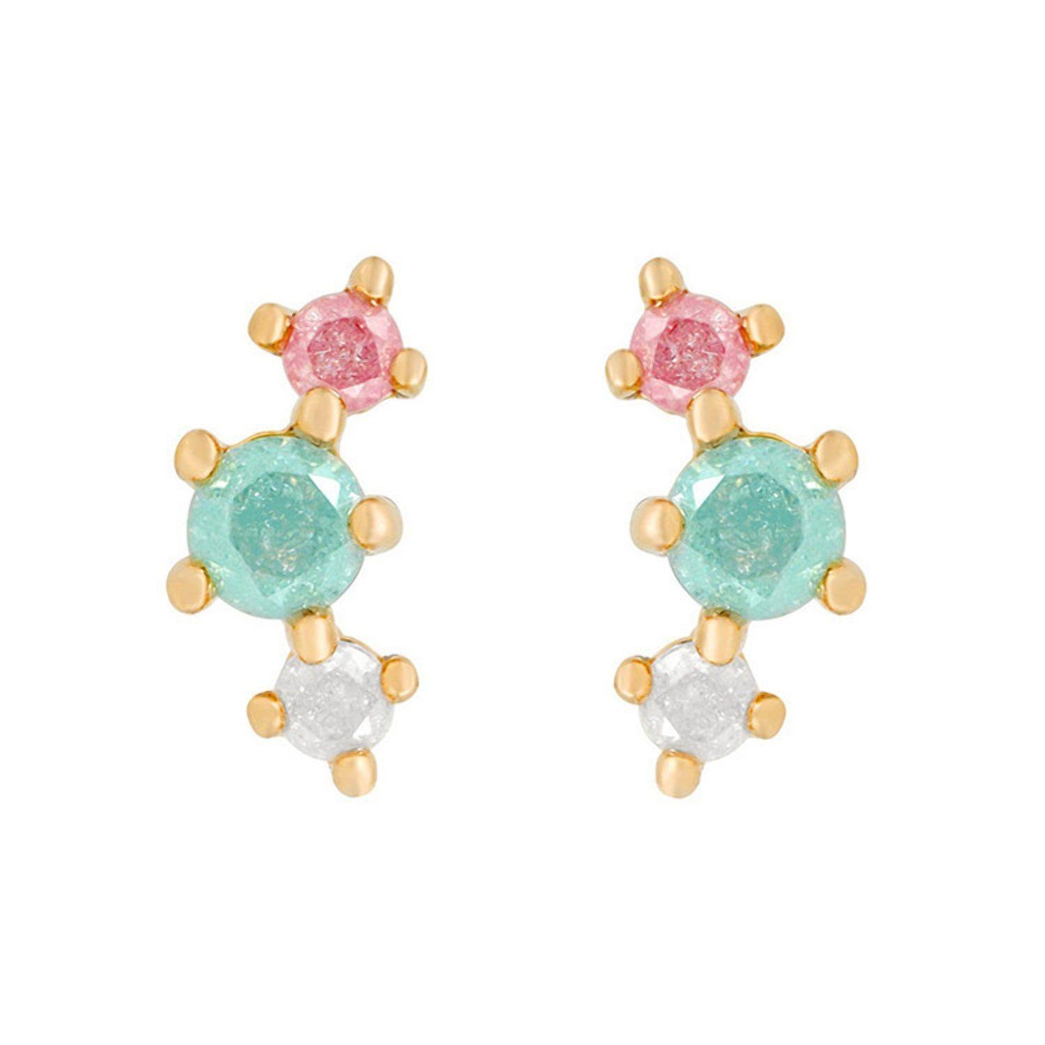 Aros Mini Cute Tres Cristales-0