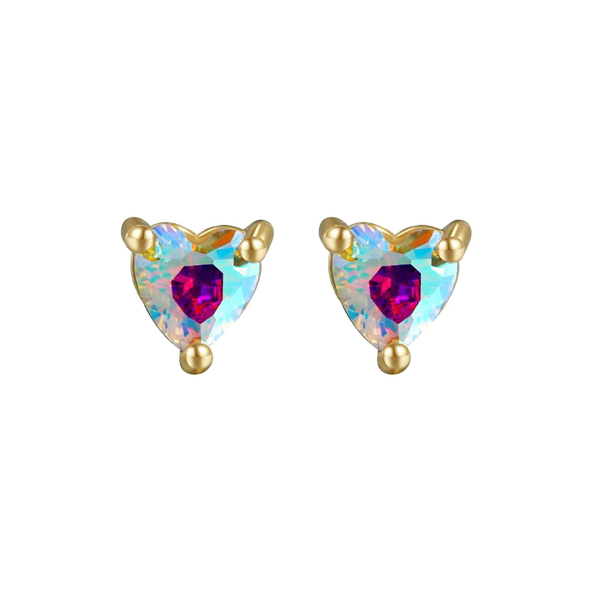 Aros Mini Cute Corazoncito Cristal-0
