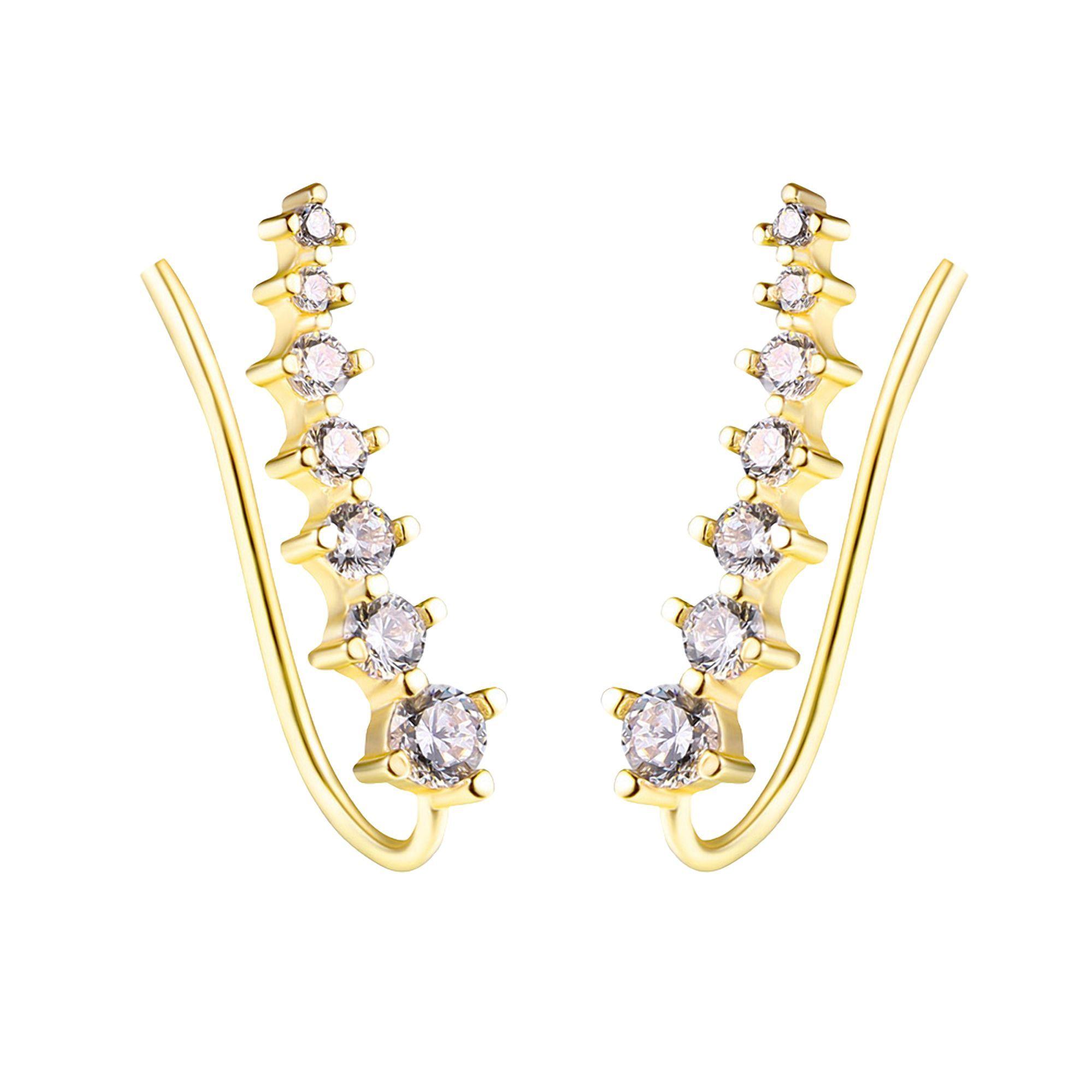 Aros Trepadores Cristal Dorado-0