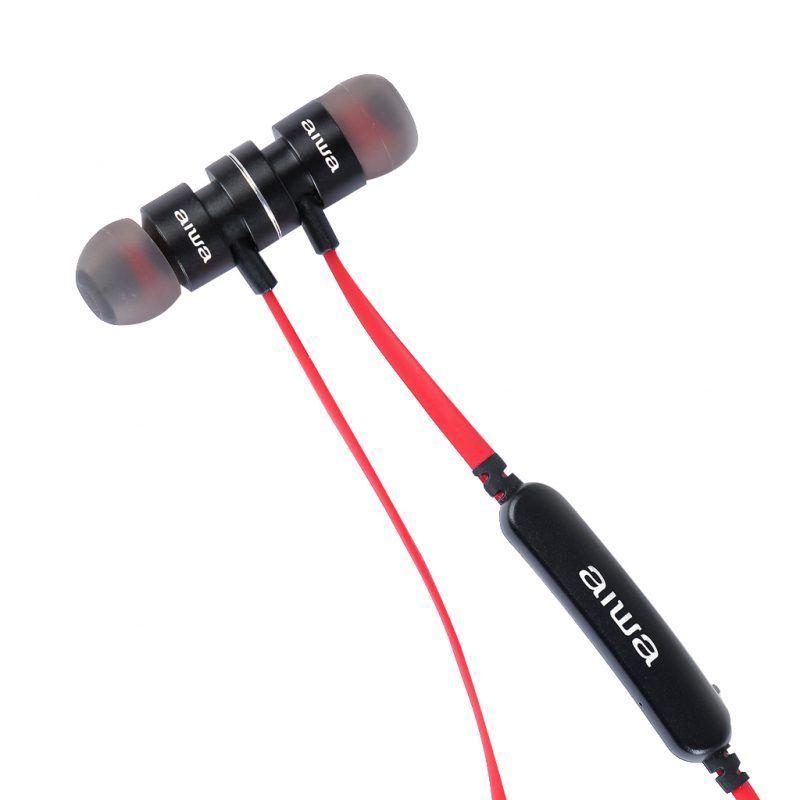 AUDIFONOS BLUETOOTH AIWA SPORTS AW-660 BT NEGRO/ROJO-1