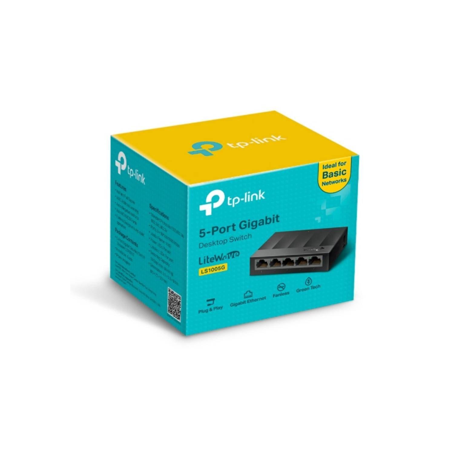 SWITCH DE ESCRITORIO TP LINK 5 PUERTOS GIGABIT 10 100 1000 MBPS LS1005G-2