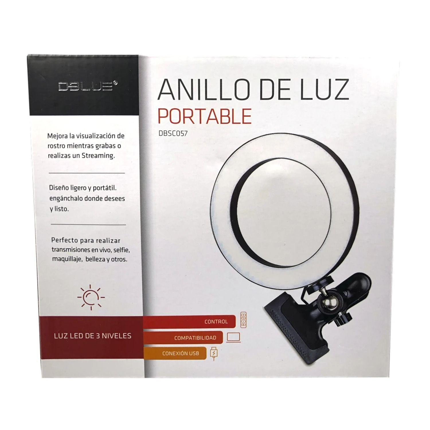 ARO DE LUZ CLIP 16CM DBLUE DBSC057 NEGRO-2