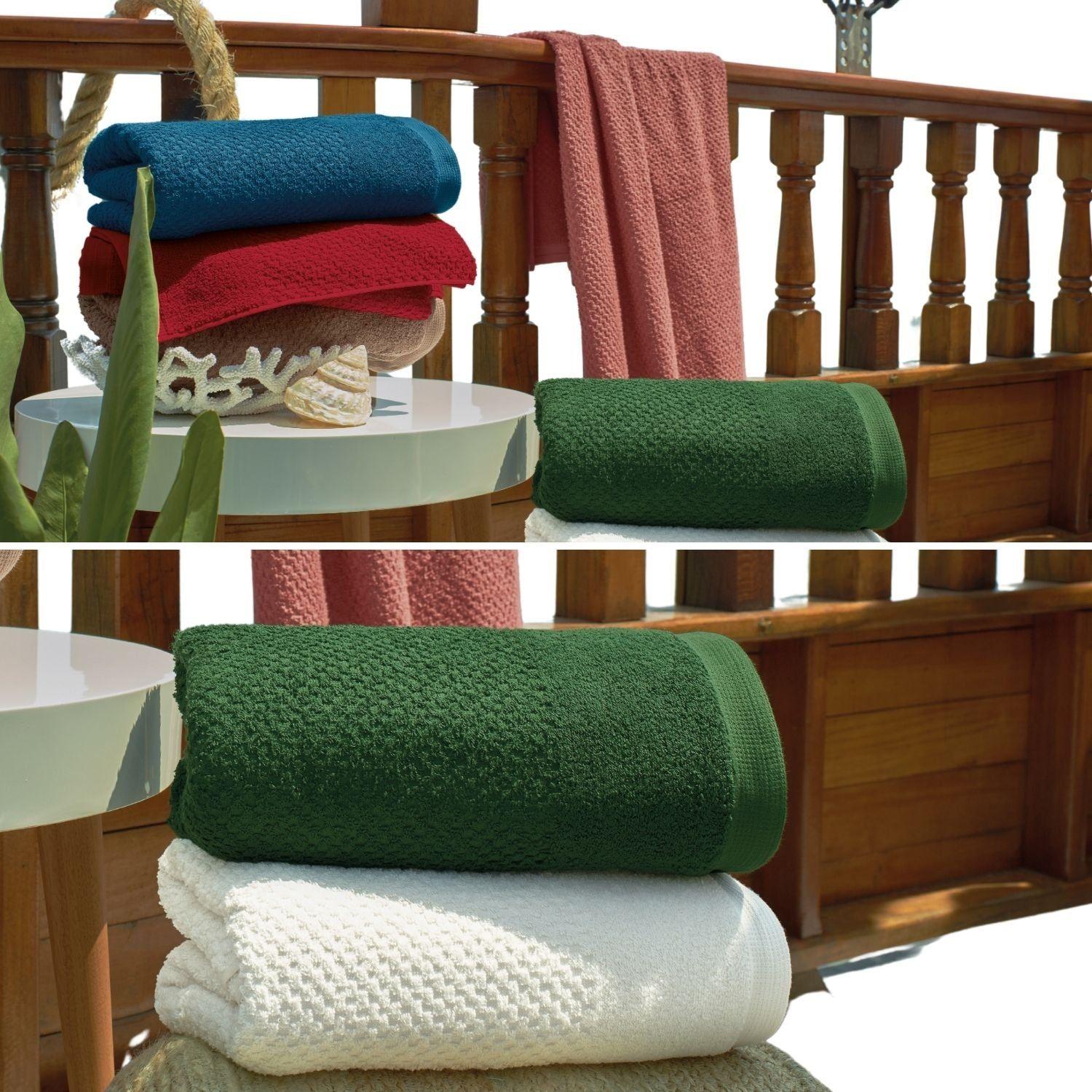 Toalla de Baño Solare Verde - 100% Algodón - 500g/m² - Teka-2