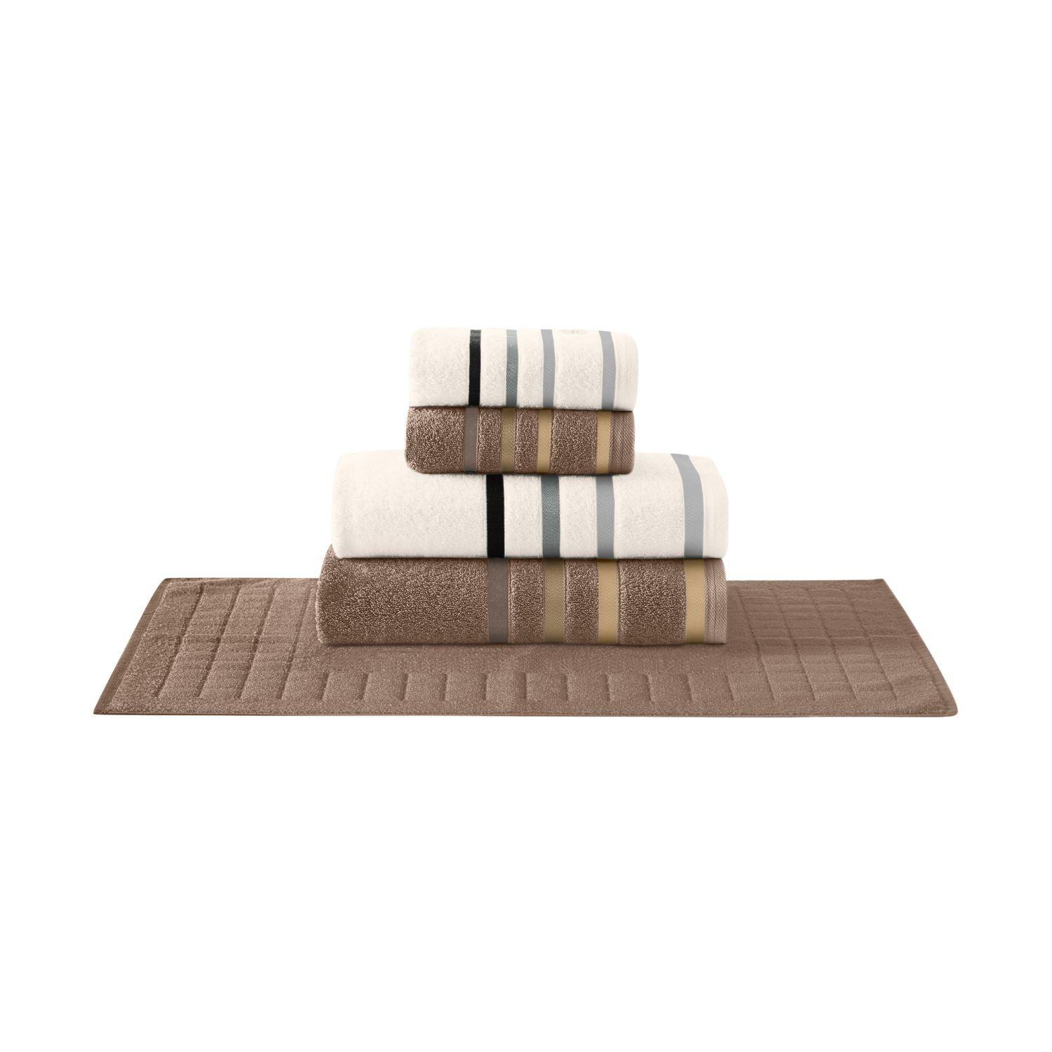 Juego de Toallas 5 Piezas Lumiere Bruma - 520 g/m² - 100 % algodón Teka-0