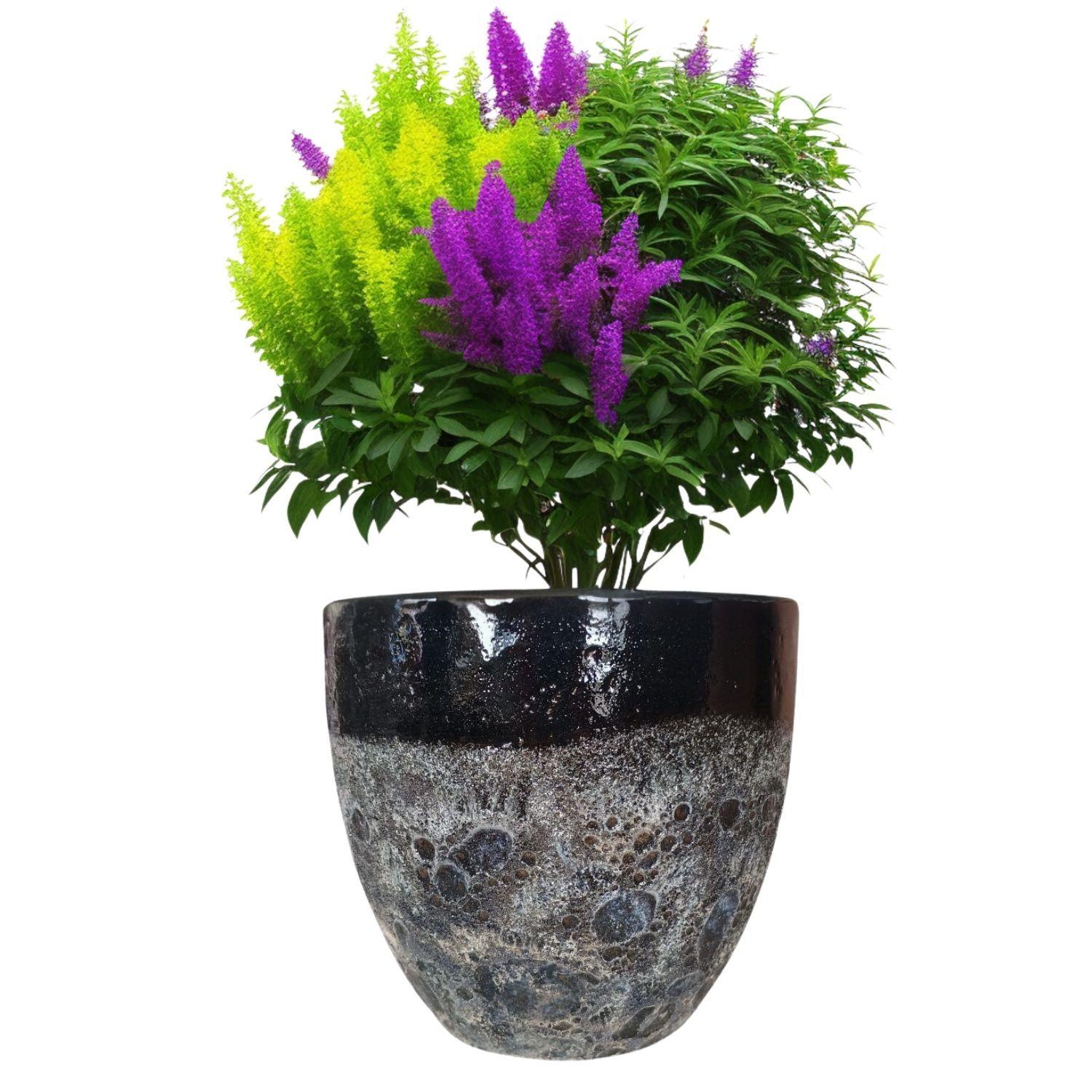 Maceta Seaside 36cm Ovalada Negro Capri Deroma-1