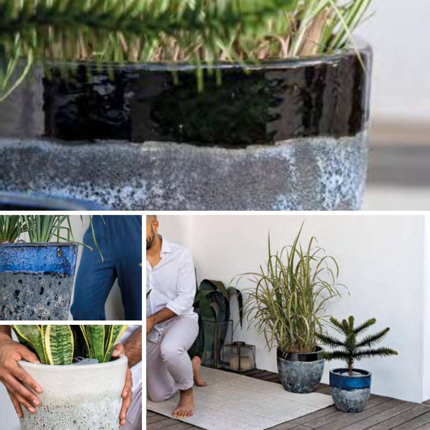 Maceta Seaside 36cm Ovalada Negro Capri Deroma-3