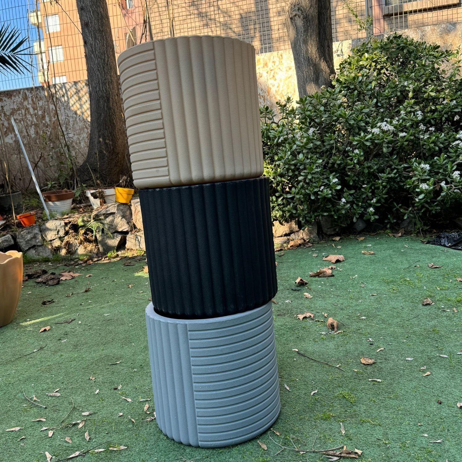 Macetero Grande Sáhara 33 Gris-2