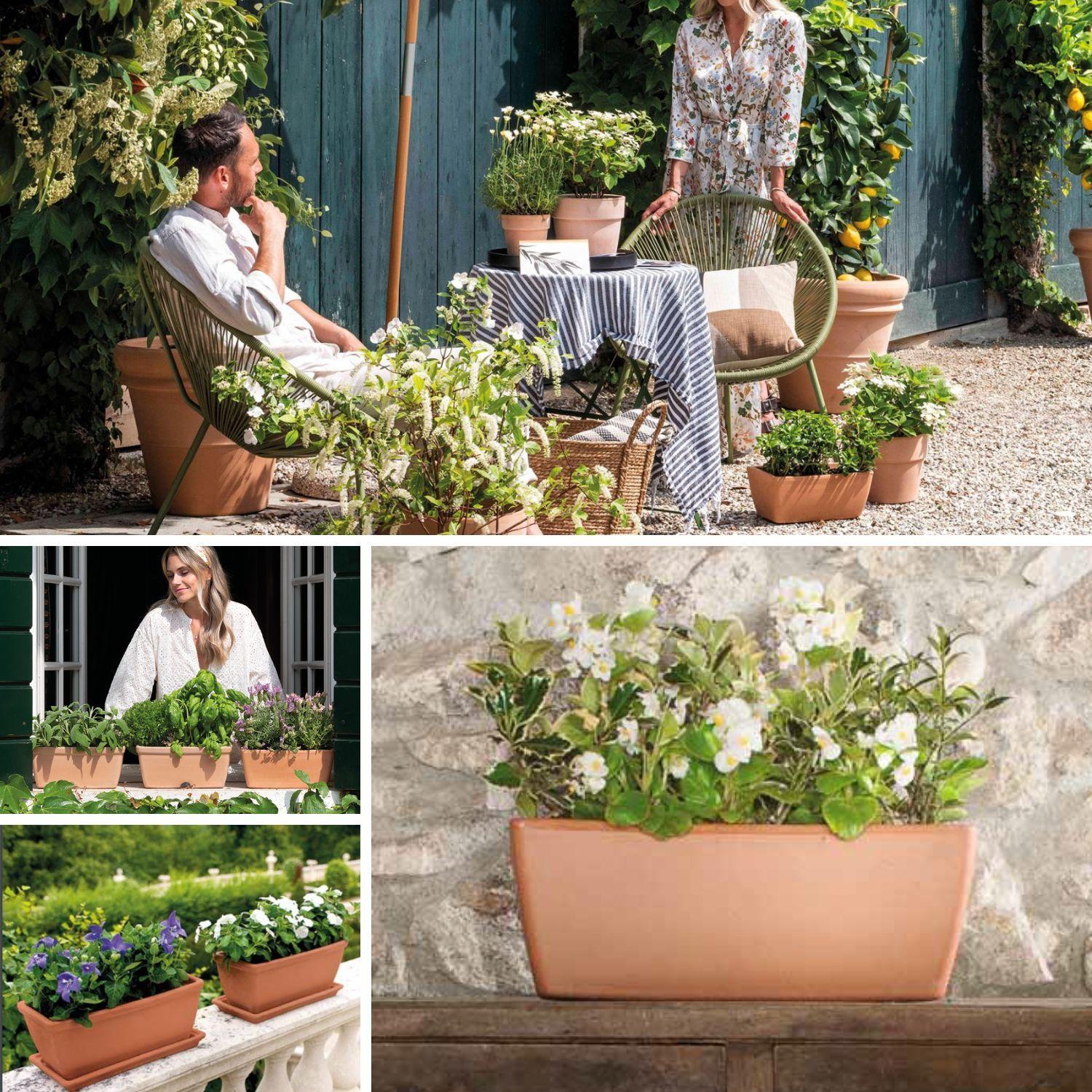 Jardinera Rectangular GARDA 32cm Terrarcilla Deroma-3