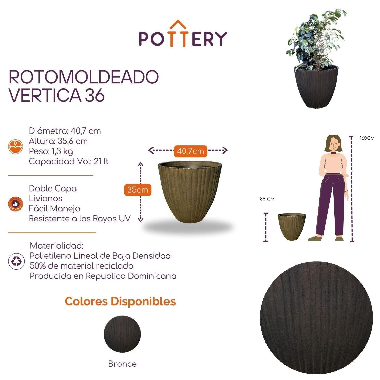 Macetero Grande Vertica 36 Bronce-2